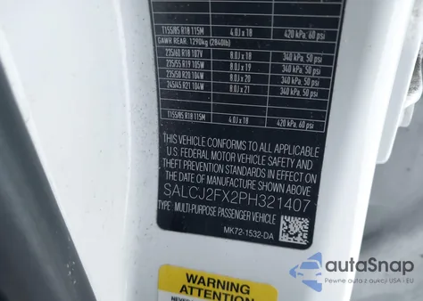 2023 Land Rover Discovery Sport S z USA, uszkodzony, nr VIN SALCJ2FX2PH321407